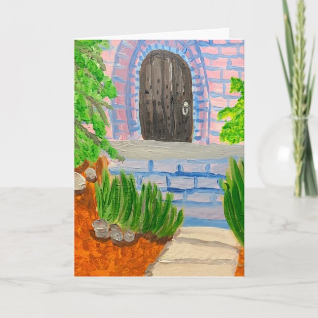 Wooden Door 🚪 In Brick 🧱 Building Kort (Framsida)