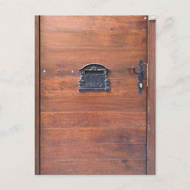 Wooden Door with Letter Slot Vykort (Framsida)