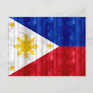 Wooden Filipino Flagga Vykort