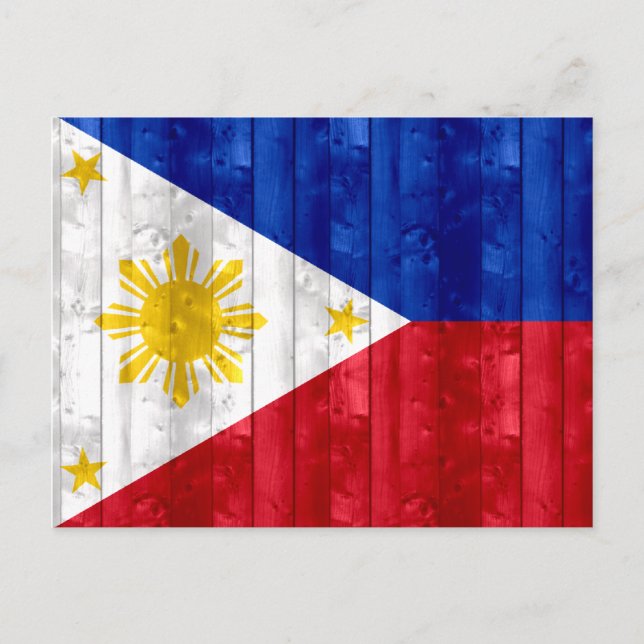 Wooden Filipino Flagga Vykort (Framsida)