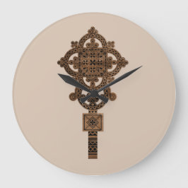 Wooden Hand Cross  Stor Klocka