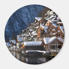 Wooden lakeside house in Hallstatt, Österrike Magnet