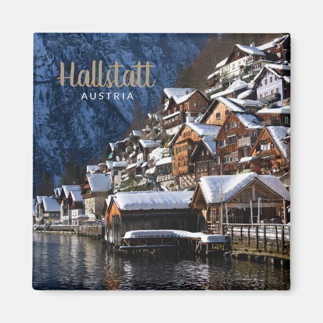 Wooden lakeside house in Hallstatt, Österrike Magnet (Framsidan)