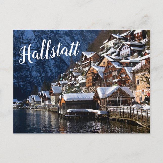 Wooden lakeside house in Hallstatt, Österrike Vykort (Framsida)