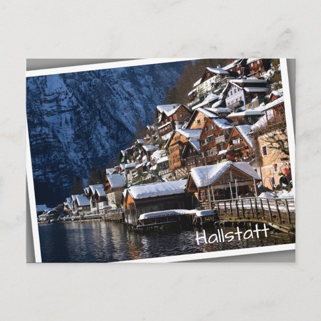 Wooden lakeside house in Hallstatt, Österrike Vykort (Framsida)