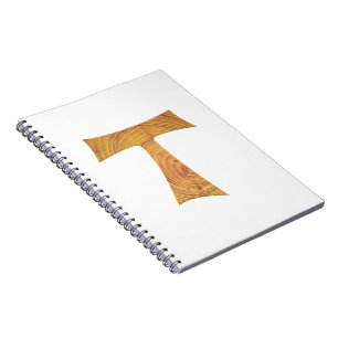 Wooden look Franciscan Tau Kor Anteckningsbok