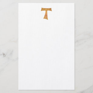 Wooden look Franciscan Tau Kor Brevpapper