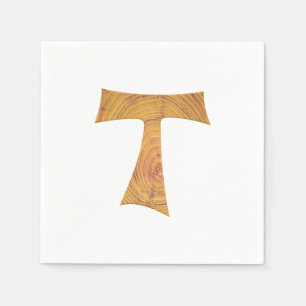 Wooden look Franciscan Tau Kor Pappersservett