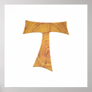 Wooden look Franciscan Tau Kor Poster