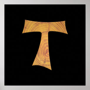 Wooden look Franciscan Tau Kor Poster