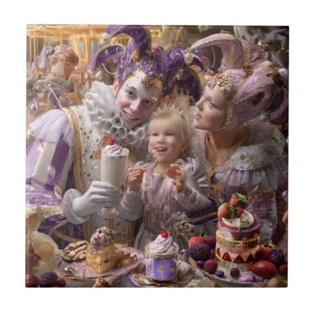 "Wooden Memory Box: Carousel of Sweets and Love in Kakelplatta (Framsidan)