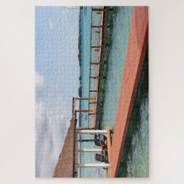 Wooden Pier Over Turquoise Water Pussel