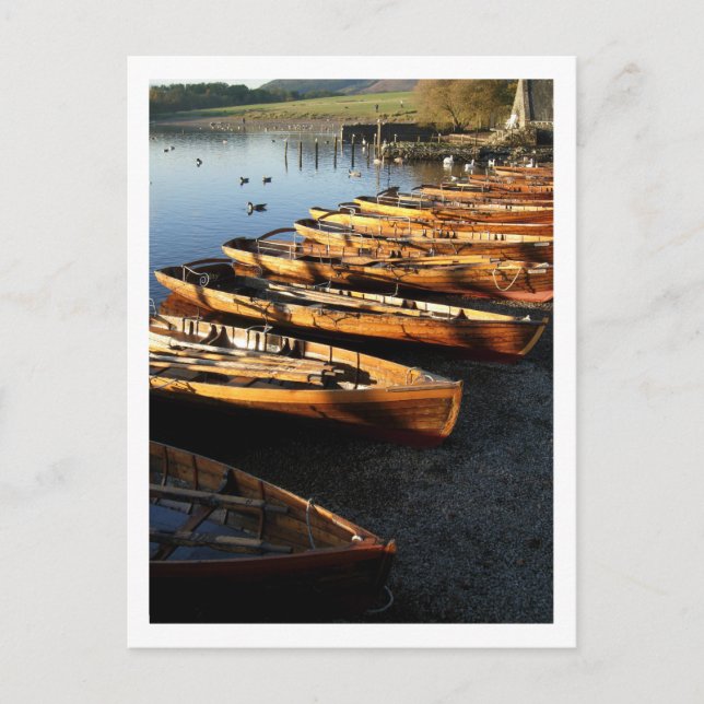 Wooden Roring Boats - Derwentwater, Sjö District Vykort (Framsida)