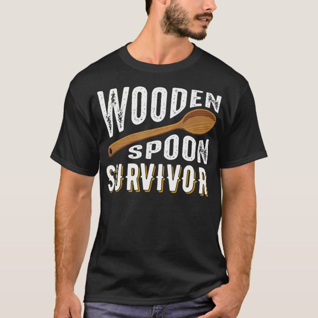Wooden Spoon Survivor Champion T Shirt Funny Gift (Framsida)