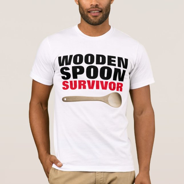 WOODEN SPOON SURVIVOR Funny T-shirts (Framsida)