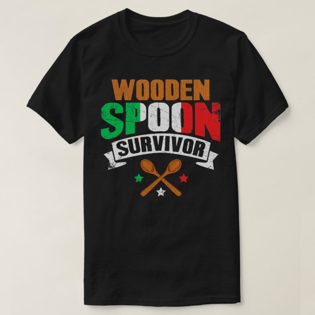 Wooden Spoon Survivor Italienska T Shirt (Design framsida)