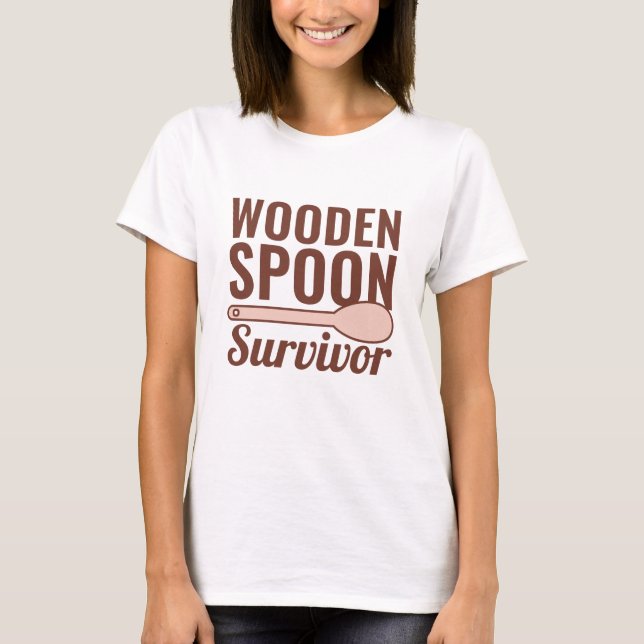 Wooden Spoon Survivor T Shirt (Framsida)