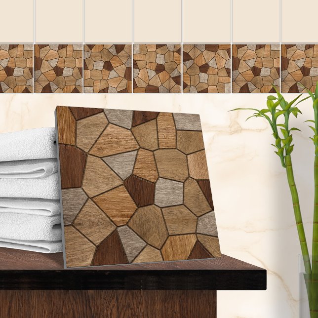 Wooden Struktur Mosaic Art Kakelplatta (Skapare uppladdad)
