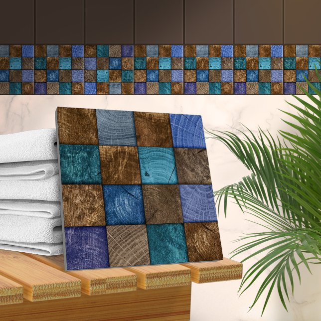 Wooden Struktur Mosaic Art Kakelplatta (Skapare uppladdad)