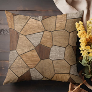 Wooden Struktur Mosaic Art Kudde