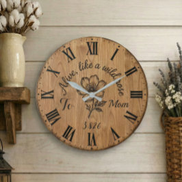 Wooden Style Wild Rose Wall Clock for Mom Stor Klocka