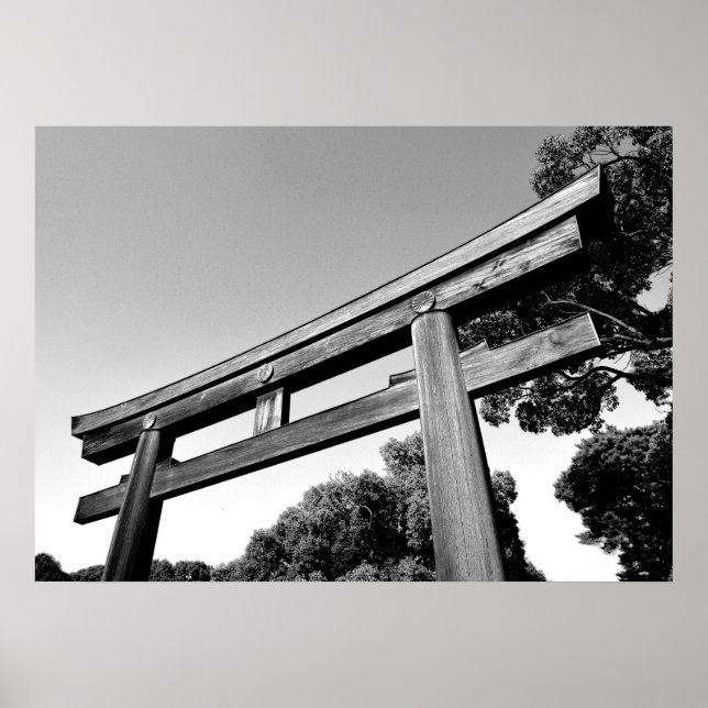 Wooden Torii of Meiji Shrine, Tokyo Poster (Framsidan)