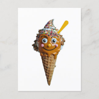 Wooden wall painting with ice cream design. vykort