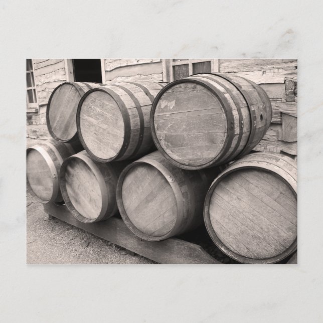 Wooden Whiskey Barrels Vykort (Framsida)