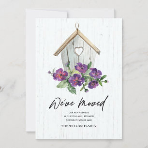 WOODEN WHITE BLOMMIGT BIRD HOUSE NY ADRESS MEDDELANDE