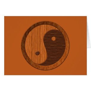 Wooden Yin Yang Hälsningskort
