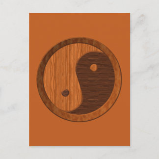 Wooden Yin Yang Vykort