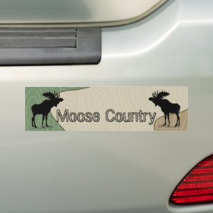 Woodgrain Camo Moose Land Silhouette Bildekal