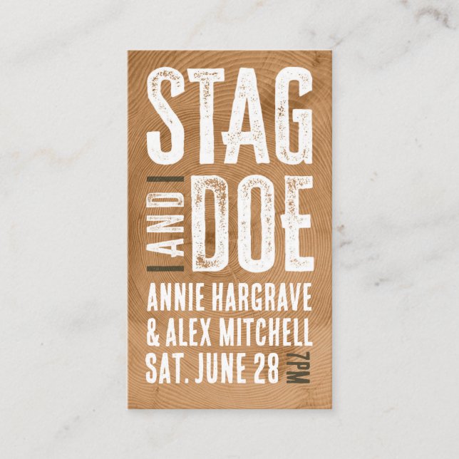 Woodgrain Stag och Doe Biljett (Framsida)