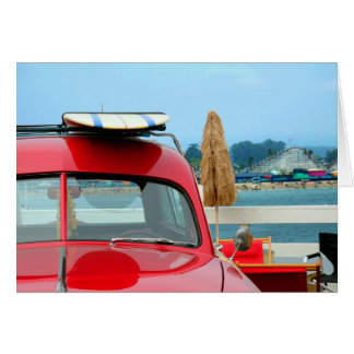 Woodie på stranden hälsningskort