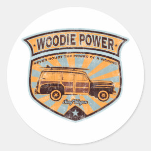 Woodie vagn runt klistermärke