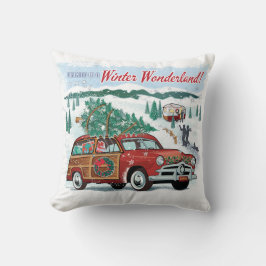 Woodie Wagon Retro jul Kudde