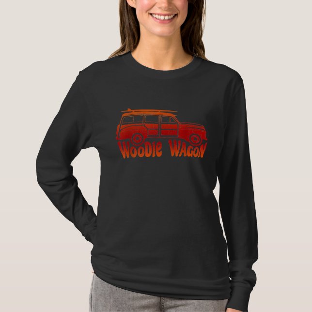 Woodie Wagon  Vintage Cool Classic Woody Car tee (Framsida)
