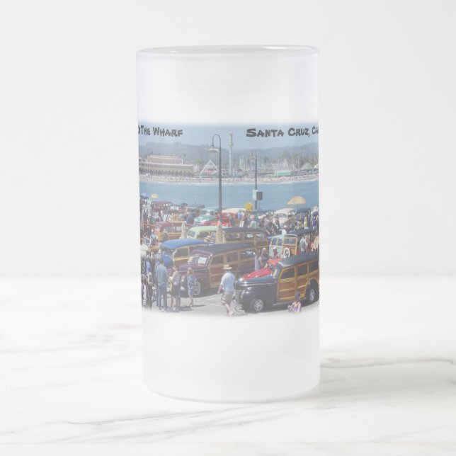 Woodies på hamnplatsSanta denFrostade muggen Frostat Ölglas (Center)