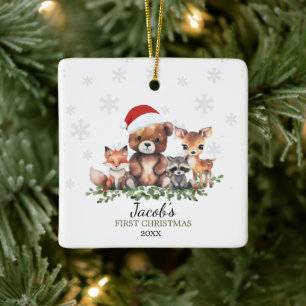 WOODLAND 1ST CHRISTMAS JULGRANSPRYDNAD KERAMIK