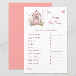Woodland Älvor Rosa Baby Shower Pris gissning