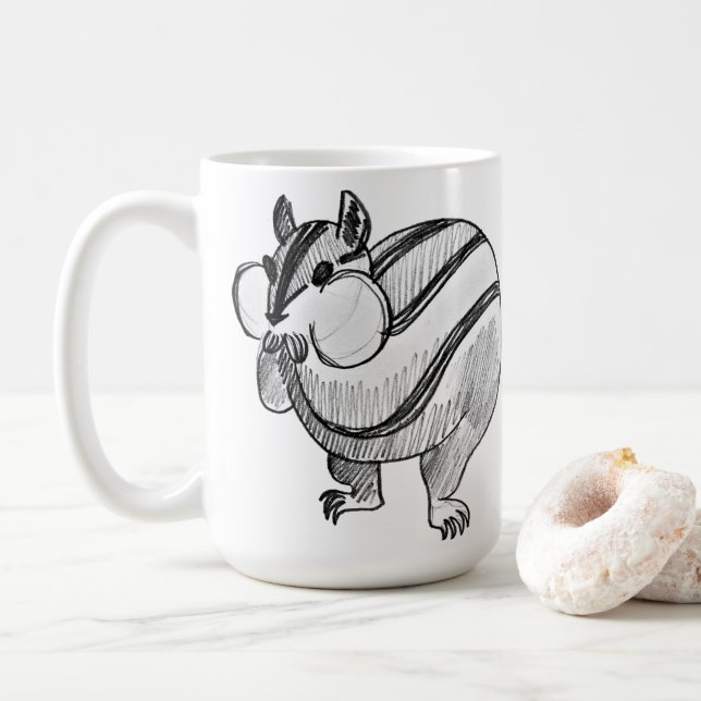 Woodland Animal Art Pencil Cute Chipmunk Kaffemugg (Med munk)