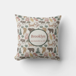 Woodland Animal Baby Pillow-Rustic Nursery Decor Kudde