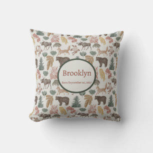 Woodland Animal Baby Pillow-Rustic Nursery Decor Kudde