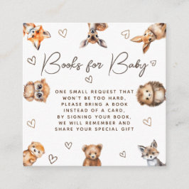 Woodland Animal Baby Shower bokar för baby Tilläggskort