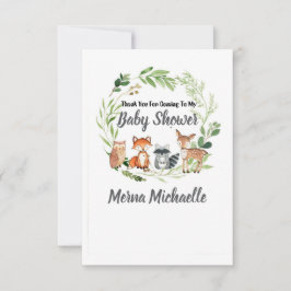 woodland animal baby shower invitation tack kort