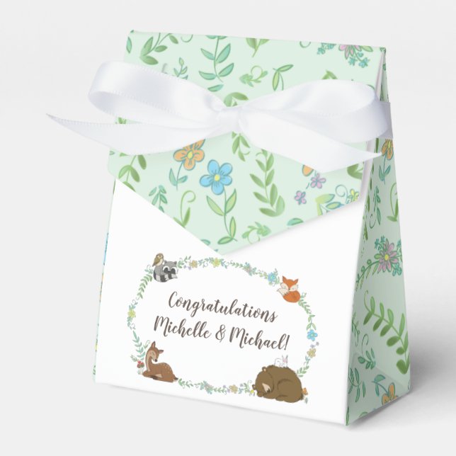 Woodland Animal Baby Shower Presentaskar (Framsidan Sidan)