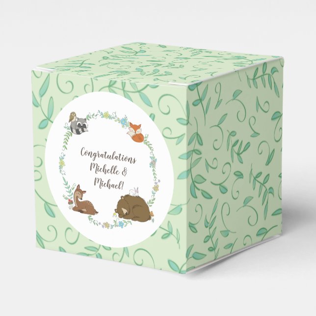 Woodland Animal Baby Shower Presentaskar (Framsidan Sidan)