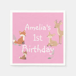Woodland Animal Birthday Party Pappersservett