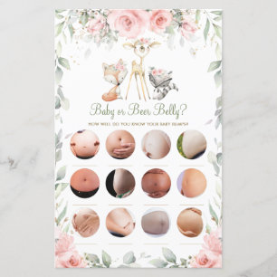 Woodland Animal Blommigt Baby eller Beer Belly Gam