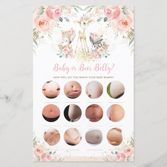 Woodland Animal Blommigt Baby eller Beer Belly Gam (Framsida)